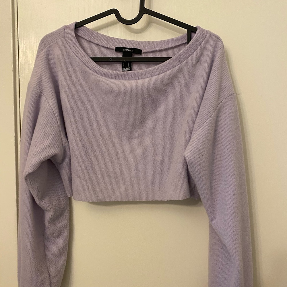 Purple Crop Sweater